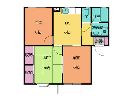 ヴィラシャンティ(3DK/2階)の間取り写真