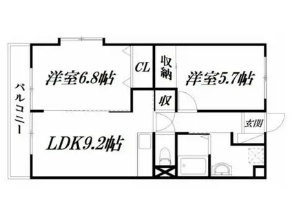 グランシャリオ(2LDK/1階)の間取り写真