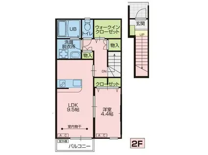 SUN PALACE北上II(1LDK/2階)の間取り写真