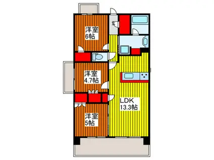 RJRプレシア川口(3LDK/3階)の間取り写真