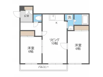 ベルメゾン南郷(2LDK/2階)の間取り写真