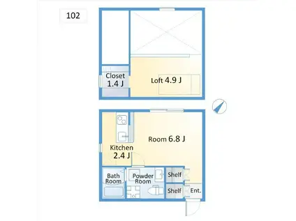 PRIMA SORELLA II(1K/1階)の間取り写真
