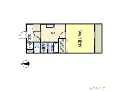 サンシティ栄生(1K/2階)の間取り写真