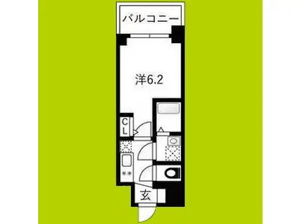 エスリードレジデンスザ・グラン大阪福島クラス(1K/12階)の間取り写真