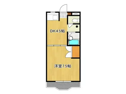 レジデンス勝栄2号館(1DK/1階)の間取り写真