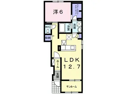 スプリングフィールドIII(1LDK/1階)の間取り写真