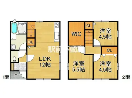 SPACE広川(3LDK/1階)の間取り写真