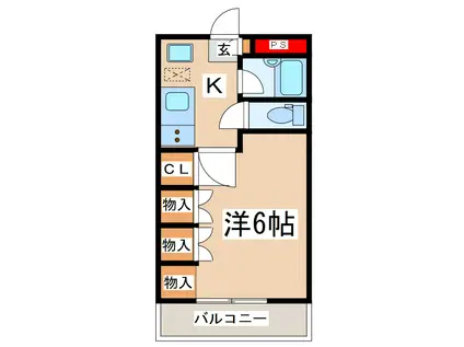 アシエヒルズ(1K/2階)の間取り写真