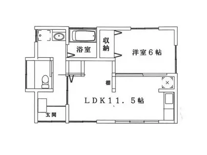 東武伊勢崎線 武里駅 徒歩12分 1階建 築53年(1LDK/1階)の間取り写真