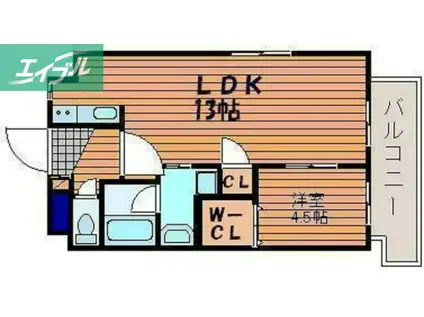 下中野S-1ビル(1LDK/2階)の間取り写真