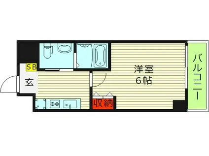 CITYPAL深江橋(1K/10階)の間取り写真