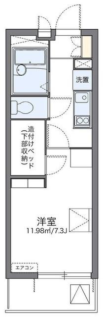 レオパレスアイリスN(1K/3階)の間取り写真