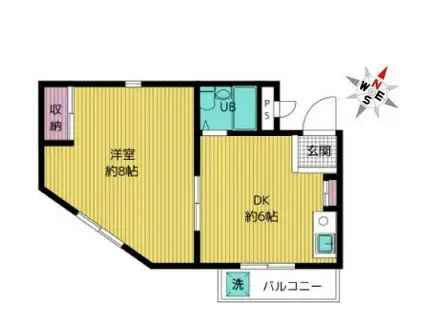 メゾン香風(1DK/1階)の間取り写真