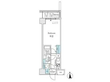 プレイズシード名駅北(1K/2階)の間取り写真