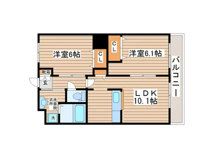 プラムフォレスト(2LDK/1階)の間取り写真