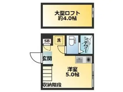 ハーモニーテラス志茂IV(ワンルーム/1階)の間取り写真