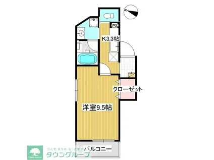 上小ーMSK(1K/4階)の間取り写真