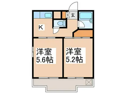 ASAX CORPO駒場(2K/2階)の間取り写真