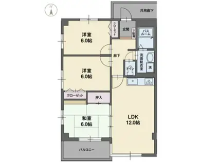 KO-UN(3LDK/2階)の間取り写真