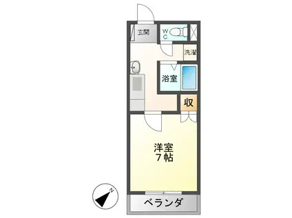 シューフルールV(1K/3階)の間取り写真