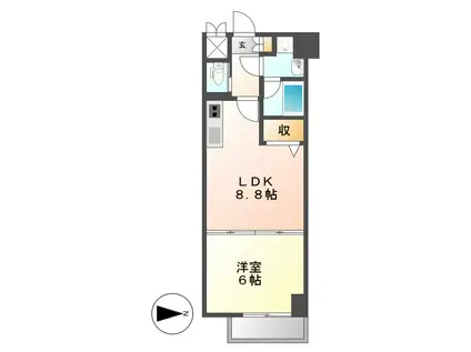 H-F名駅北レジデンスイースト(1LDK/12階)の間取り写真
