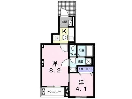 セピアコート宮前I(2K/1階)の間取り写真