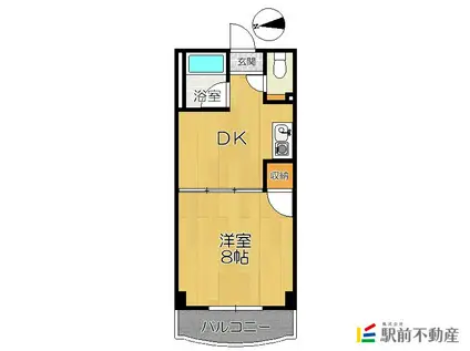 プロビデンス花畑(1DK/2階)の間取り写真