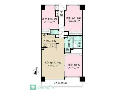 西武池袋線 中村橋駅 徒歩9分 6階建 築28年(3LDK/3階)の間取り写真