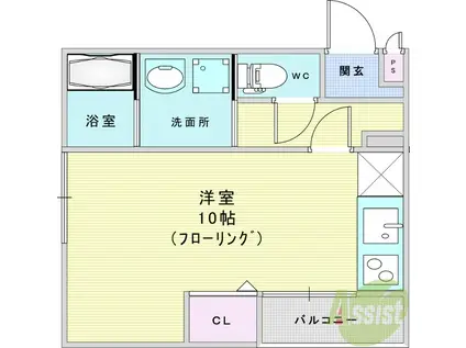 PARK HOKULE`A(ワンルーム/2階)の間取り写真