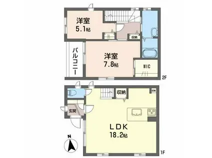 ダンディライオン(2LDK/1階)の間取り写真