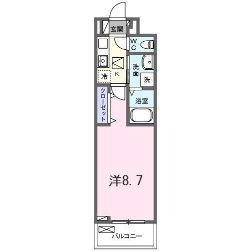 ヒカルサ京都山科大宅(1K/1階)の間取り写真