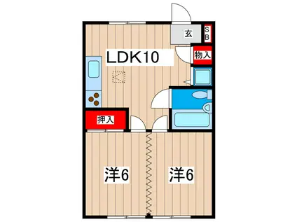 メゾンファースト(2LDK/2階)の間取り写真