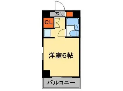 ロイヤルパレス(ワンルーム/2階)の間取り写真