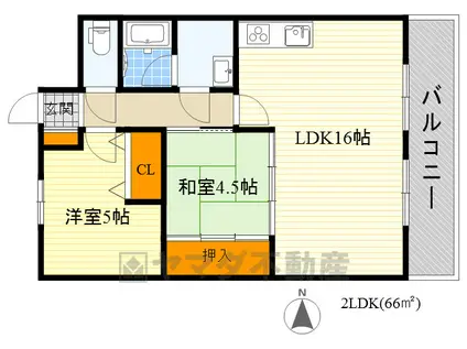 千里泉マンションⅠ(2LDK/3階)の間取り写真