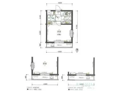 リヴシティ世田谷池尻(1K/4階)の間取り写真