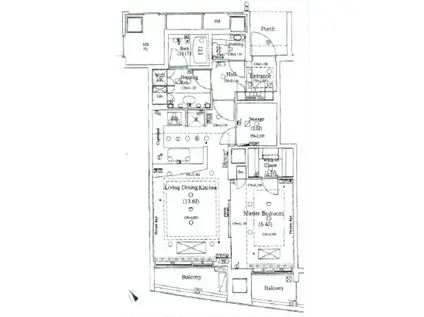 品川Vタワータワー棟(1LDK/15階)の間取り写真