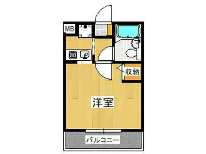 ライフパル(1K/2階)の間取り写真