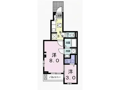 パリVII(2K/1階)の間取り写真