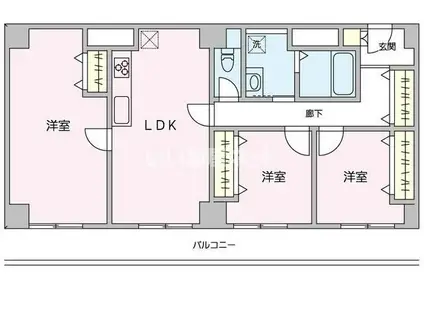 フェリス辰巳台(3LDK/3階)の間取り写真