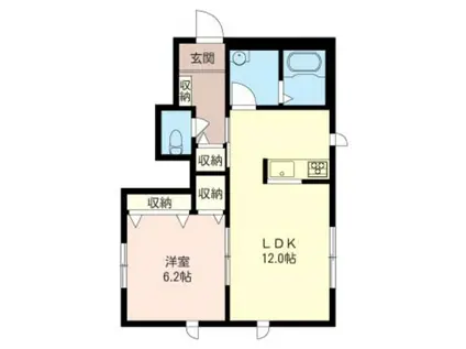 SHAMAISON メゾンボヌール(1LDK/1階)の間取り写真