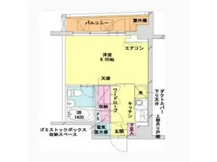 HF八丁堀レジデンスII(1K/9階)の間取り写真