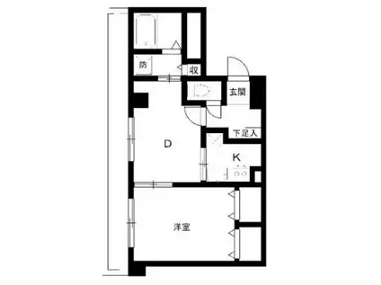 パルテールIWASAKI(1DK/1階)の間取り写真