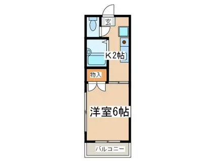 ペーパームーン(1K/1階)の間取り写真