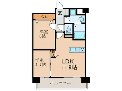 ウィリングネクスト(2LDK/1階)の間取り写真