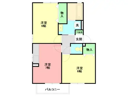 メゾン・ボナールA(2DK/1階)の間取り写真