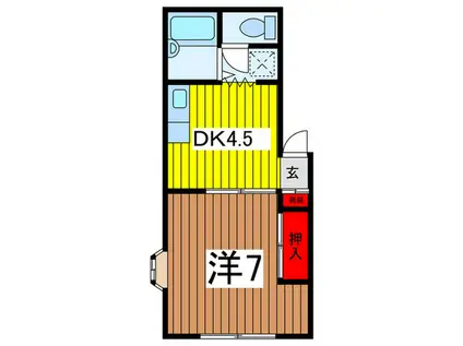 アサヌマハイツ(1DK/1階)の間取り写真