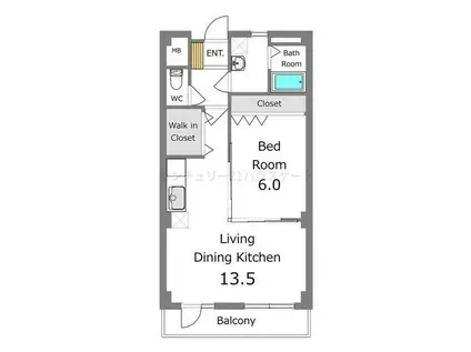 あさひレジデンス(1LDK/4階)の間取り写真