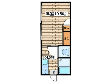サニーヒルズ(1K/1階)の間取り写真