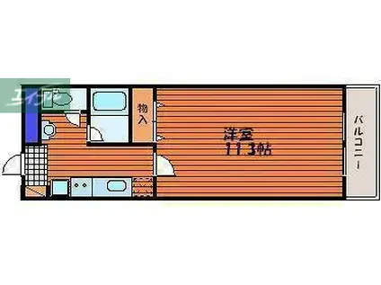 ピュアベルデ南方(1K/4階)の間取り写真