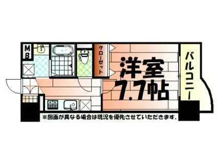 ニューシティアパートメンツ南小倉I(1K/9階)の間取り写真